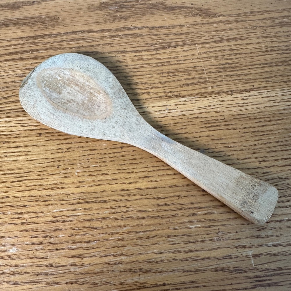 Vintage Primitive Wood Butter Paddle‎ Spatula Utensil Natural Brown